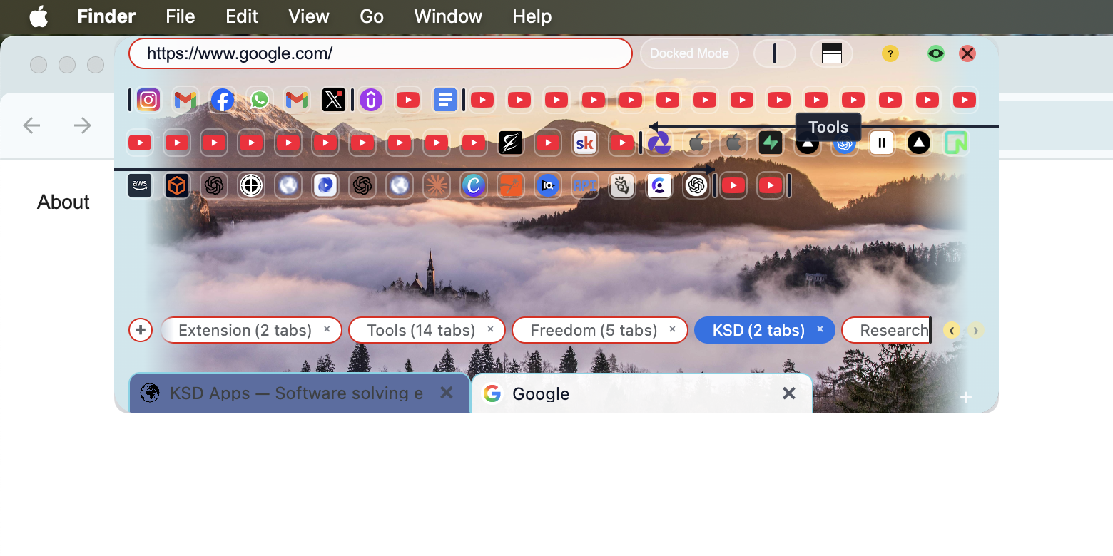 Tabrows overlay interface